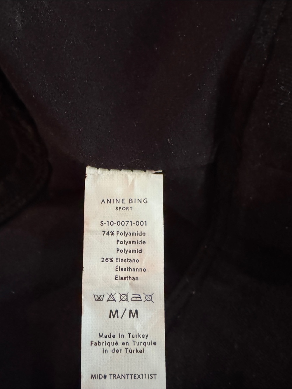 ANINE BING Blair Black Sports Bra Crop Top in Monogram Print - Sz Medium - EUC - Picture 8 of 9